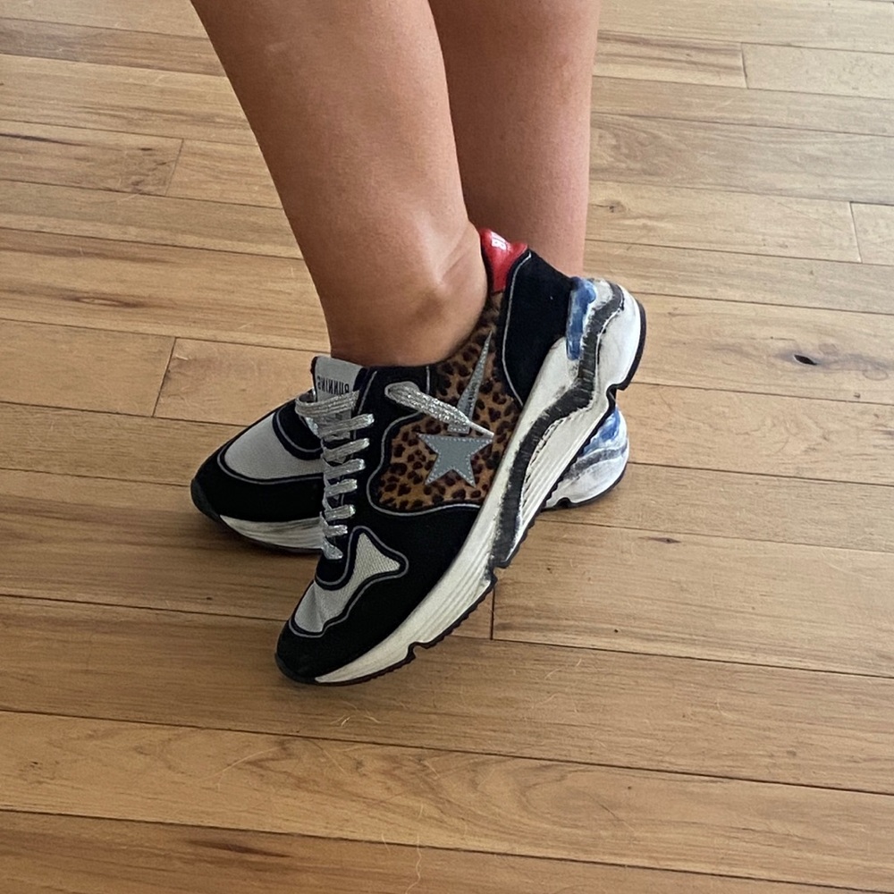 Sz 39 Golden Goose Running in Leopard/Black/White